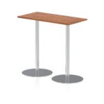 Italia Slimline Rectangular Poseur Table Silver Leg - Image 14