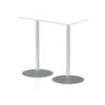 Italia Slimline Rectangular Poseur Table Silver Leg - Image 9