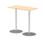 Italia Slimline Rectangular Poseur Table Silver Leg - Image 10