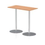 Italia Slimline Rectangular Poseur Table Silver Leg - Image 11