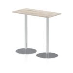 Italia Slimline Rectangular Poseur Table Silver Leg - Image 12