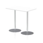 Italia Rectangular Poseur Table Silver Leg - Image 9