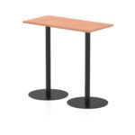 Italia Slimline Rectangular Poseur Table Black Leg - Image 7