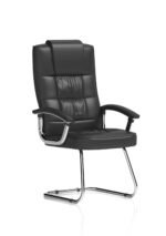 Moore Deluxe High Back Black Cantilever Visitor Chair with Arms