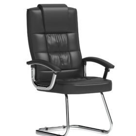 Moore Deluxe High Back Black Cantilever Visitor Chair with Arms