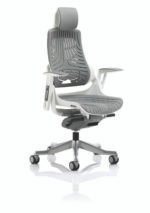 Zure High Back White Shell Executive Office Chair with Arms - Image 38