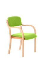 Madrid Wooden Frame Visitor Chair with Arms - Image 4
