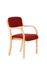 Madrid Wooden Frame Visitor Chair with Arms - Image 8
