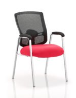 Portland Medium Mesh Back (Straight Leg) Visitor Chair with Arms - Image 9