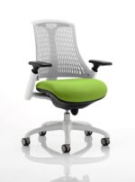 Flex Medium Back White Frame Task Operator Office Chair with Arms - Image 49
