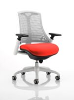 Flex Medium Back White Frame Task Operator Office Chair with Arms - Image 51