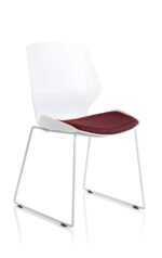 Florence Sled White Frame Fabric Seat Visitor Chair - Image 10