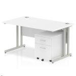 Impulse 1400mm Cantilever Straight Desk With Mobile Pedestal - Image 20