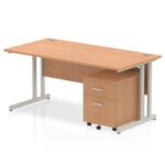 Impulse 1600mm Cantilever Straight Desk With Mobile Pedestal - Image 13