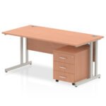 Impulse 1600mm Cantilever Straight Desk With Mobile Pedestal - Image 14