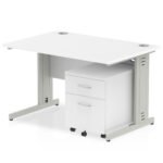 Impulse 1200mm Cable Managed Straight Desk With Mobile Pedestal - Image 21