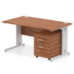 Impulse 1400mm Cable Managed Straight Desk With Mobile Pedestal - Image 17