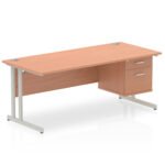 Impulse 1800mm Cantilever Straight Desk With Single Fixed Pedestal - Image 24
