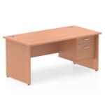 Impulse 1600mm Panel End Straight Desk With Single Fixed Pedestal - Image 2