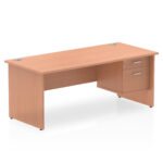 Impulse 1800mm Panel End Straigh Desk With Single Fixed Pedestal - Image 2