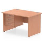 Impulse 1200mm Panel End Straight Desk With Single Fixed Pedestal - Image 3