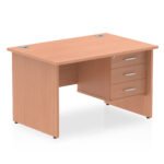Impulse 1200mm Panel End Straight Desk With Single Fixed Pedestal - Image 4