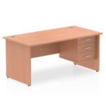 Impulse 1600mm Panel End Straight Desk With Single Fixed Pedestal - Image 4