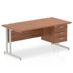 Impulse 1600mm Cantilever Straight Desk With Single Fixed Pedestal - Image 40