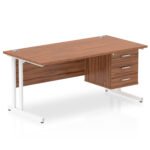 Impulse 1600mm Cantilever Straight Desk With Single Fixed Pedestal - Image 18