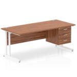 Impulse 1800mm Cantilever Straight Desk With Single Fixed Pedestal - Image 18