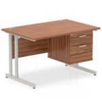Impulse 1800mm Cable Managed Straight Desk With Single Fixed Pedestal - Image 30