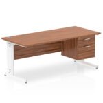 Impulse 1800mm Cable Managed Straight Desk With Single Fixed Pedestal - Image 32