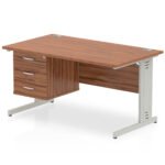 Impulse 1400mm Cable Managed Straight Desk With Single Fixed Pedestal - Image 31