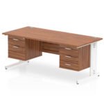 Impulse 1600mm Cable Managed Straight Desk With Two Fixed Pedestal - Image 35