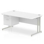 Impulse 1600mm Cantilever Straight Desk With Single Fixed Pedestal - Image 41