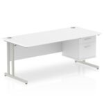Impulse 1800mm Cantilever Straight Desk With Single Fixed Pedestal - Image 42