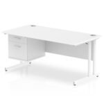 Impulse 1600mm Cantilever Straight Desk With Single Fixed Pedestal - Image 19