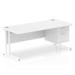 Impulse 1800mm Cantilever Straight Desk With Single Fixed Pedestal - Image 20