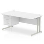 Impulse 1600mm Cantilever Straight Desk With Single Fixed Pedestal - Image 43