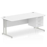Impulse 1800mm Cantilever Straight Desk With Single Fixed Pedestal - Image 44