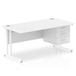 Impulse 1600mm Cantilever Straight Desk With Single Fixed Pedestal - Image 22
