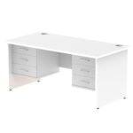 Impulse 1600mm Panel End Straight Desk With Two Fixed Pedestal - Image 32