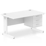 Impulse 1400mm Cable Managed Straight Desk With Single Fixed Pedestal - Image 44