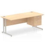 Impulse 1800mm Cantilever Straight Desk With Single Fixed Pedestal - Image 30