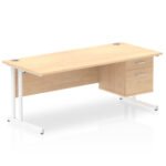 Impulse 1800mm Cantilever Straight Desk With Single Fixed Pedestal - Image 8
