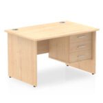 Impulse 1200mm Panel End Straight Desk With Single Fixed Pedestal - Image 14