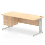 Impulse 1800mm Cable Managed Straight Desk With Single Fixed Pedestal - Image 17