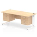 Impulse 1600mm Cable Managed Straight Desk With Two Fixed Pedestal - Image 19