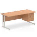 Impulse 1800mm Cantilever Straight Desk With Single Fixed Pedestal - Image 34