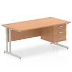 Impulse 1600mm Cantilever Straight Desk With Single Fixed Pedestal - Image 36
